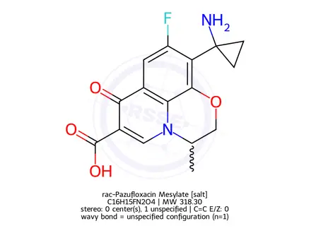 Chemical structure of rac-Pazufloxacin Mesylate