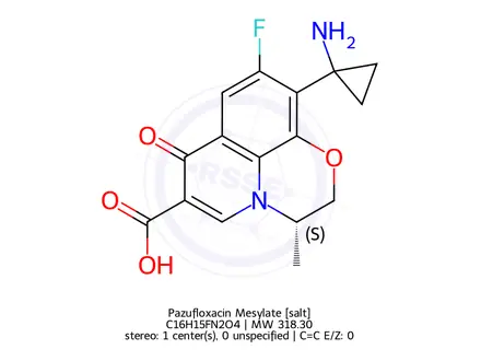 Chemical structure of Pazufloxacin