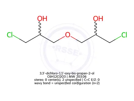 Chemical structure of 3,3`-dichloro-1,1`-oxy-bis-propan-2-ol