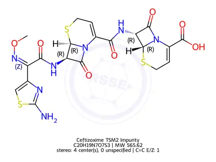Chemical structure of Ceftizoxime TSM2 Impurity