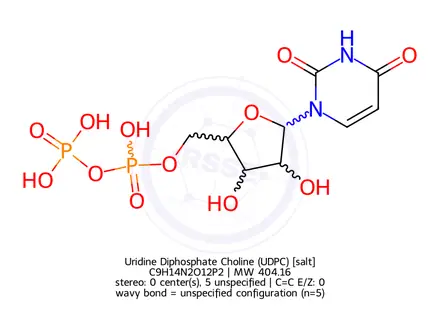 Chemical structure of Uridine Diphosphate Choline (UDPC)