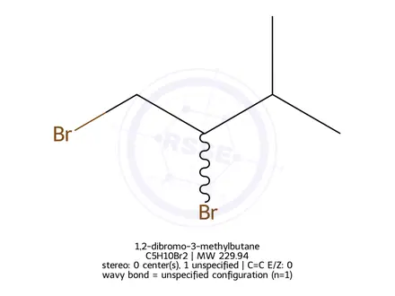 Chemical structure of 1,2-dibromo-3-methylbutane