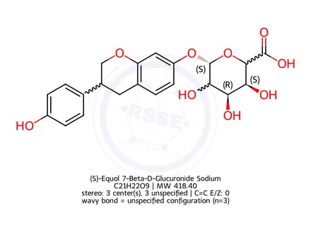 Chemical structure of (S)-Equol 7-Beta-D-Glucuronide Sodium