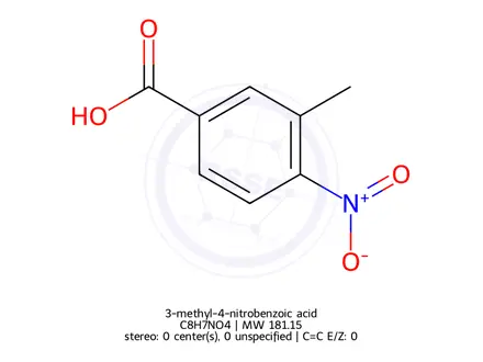 Chemical structure of 3-methyl-4-nitrobenzoic acid