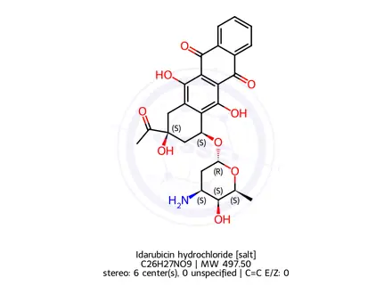 Chemical structure of Idarubicin hydrochloride