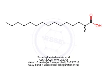 Chemical structure of 2-methylpentadecanoic acid