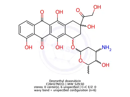 Chemical structure of Desmethyl doxorubicin