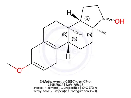 Chemical structure of 3-Methoxy-estra-2,5(10)-dien-17-ol
