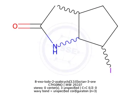 Chemical structure of 8-exo-Iodo-2-azabicyclo[3.3.0]octan-3-one