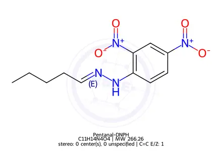 Chemical structure of Pentanal-DNPH