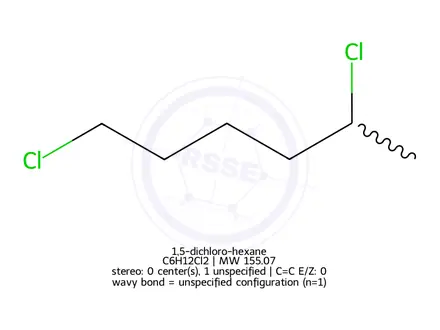 Chemical structure of 1,5-dichloro-hexane