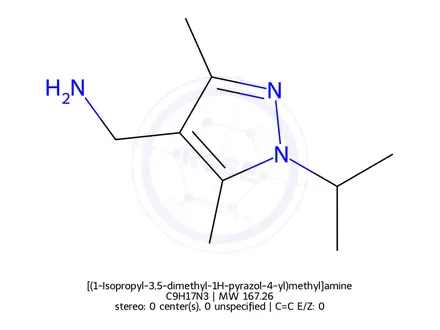 Chemical structure of [(1-Isopropyl-3,5-dimethyl-1H-pyrazol-4-yl)methyl]amine