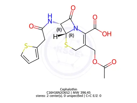 Chemical structure of Cephalothin