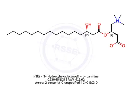Chemical structure of [(3R)​-​3-​Hydroxyhexadecanoyl]​-​L-​carnitine