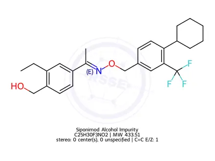 Chemical structure of Siponimod Alcohol Impurity