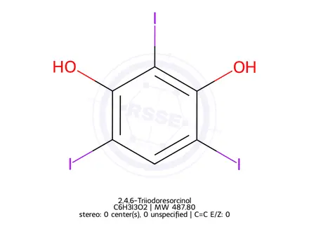 Chemical structure of 2,4,6-Triiodoresorcinol