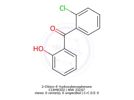 Chemical structure of 2-Chloro-4`-hydroxybenzophenone