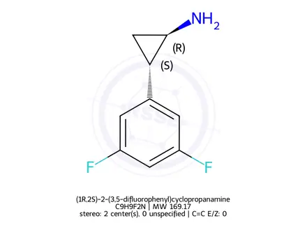 Chemical structure of (1R,2S)-2-(3,5-difluorophenyl)cyclopropanamine