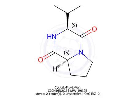 Chemical structure of Cyclo(L-Pro-L-Val)