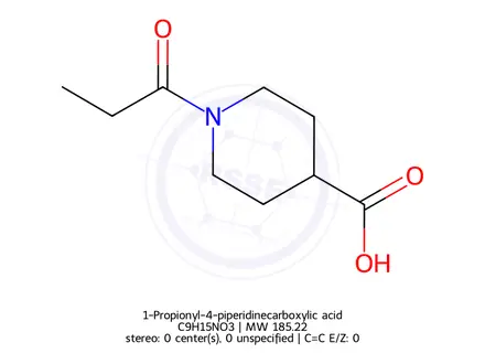 Chemical structure of 1-Propionyl-4-piperidinecarboxylic acid