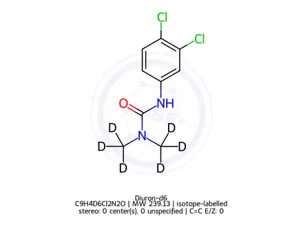 Chemical structure of Diuron D6 (dimethyl D6)