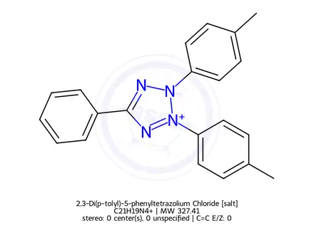 Chemical structure of 2,3-Di(p-tolyl)-5-phenyltetrazolium Chloride