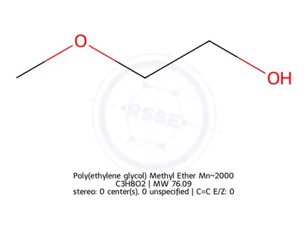 Chemical structure of Poly(ethylene glycol) Methyl Ether Mn~2000