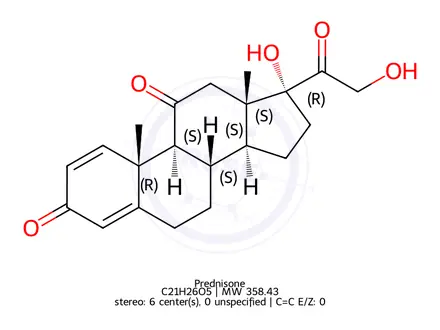 Chemical structure of Prednisone