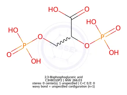 Chemical structure of 2,3-Bisphosphoglyceric acid