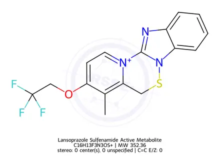 Chemical structure of Lansoprazole Sulfenamide Active Metabolite