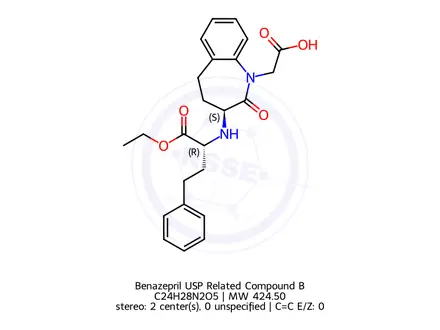 Chemical structure of Benazepril USP Related Compound B
