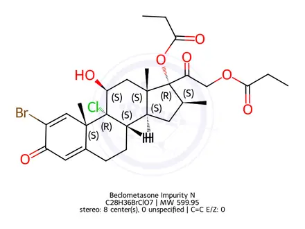 Chemical structure of Beclometasone Impurity N