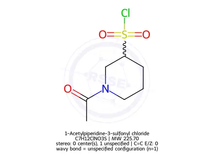 Chemical structure of 1-Acetylpiperidine-3-sulfonyl chloride