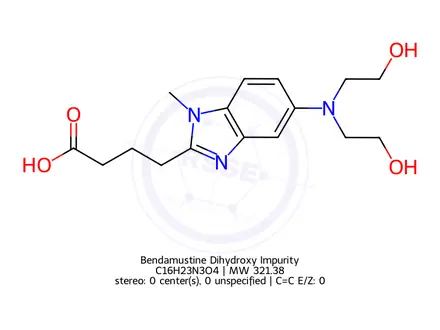Chemical structure of Bendamustine Dihydroxy Impurity