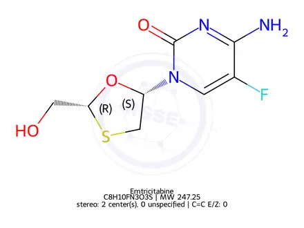 Chemical structure of Emtricitabine