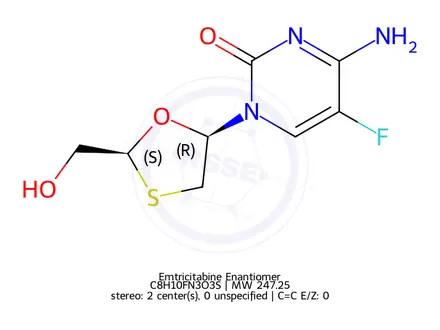 Chemical structure of Emtricitabine Enantiomer