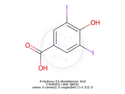 Chemical structure of 4-Hydroxy-3,5-diiodobenzoic Acid
