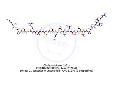 Chemical structure of Cholecystokinin (1-21)