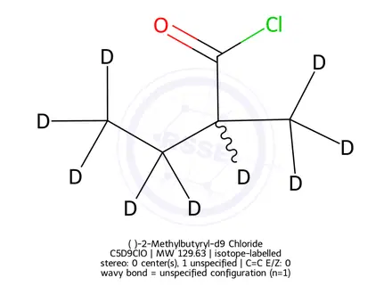 Chemical structure of (±)-2-Methylbutyryl-d9 Chloride