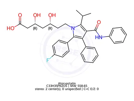 Chemical structure of Atorvastatin