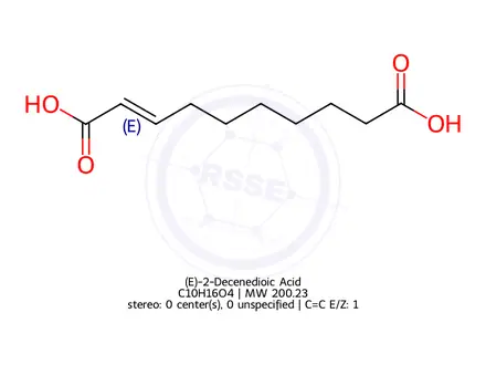 Chemical structure of (E)-2-Decenedioic Acid