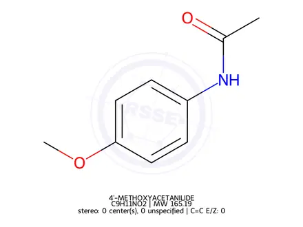 Chemical structure of 4'-METHOXYACETANILIDE