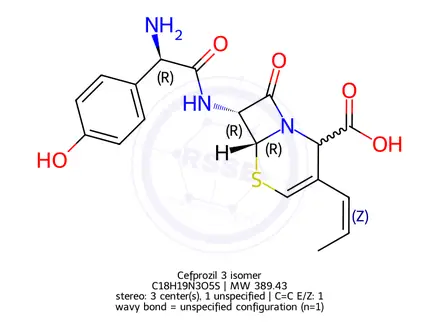 Chemical structure of Cefprozil Δ3 isomer