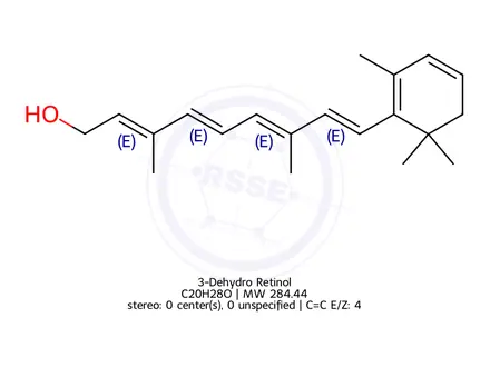 Chemical structure of 3-Dehydro Retinol