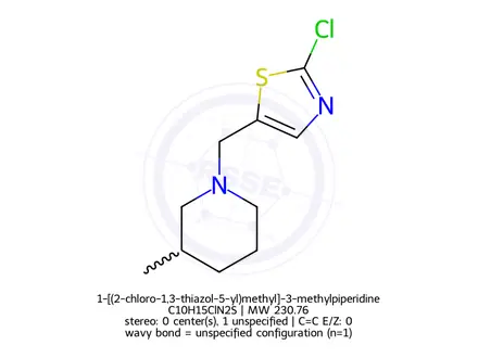 Chemical structure of 1-[(2-chloro-1,3-thiazol-5-yl)methyl]-3-methylpiperidine