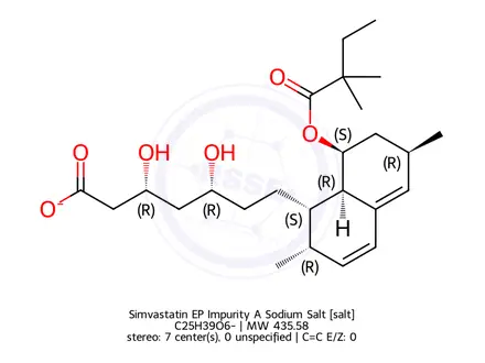 Chemical structure of Simvastatin EP Impurity A Sodium Salt