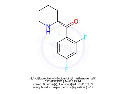 Chemical structure of (2,4-difluorophenyl)-2-piperidinyl methanone