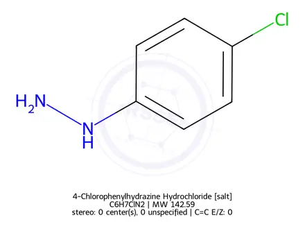 Chemical structure of 4-Chlorophenylhydrazine Hydrochloride