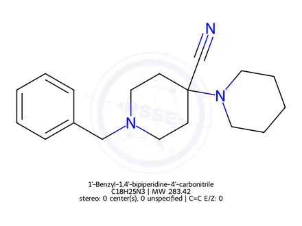 Chemical structure of 1'-Benzyl-1,4'-bipiperidine-4'-carbonitrile