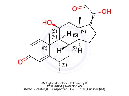 Chemical structure of Methylprednisolone EP Impurity D
